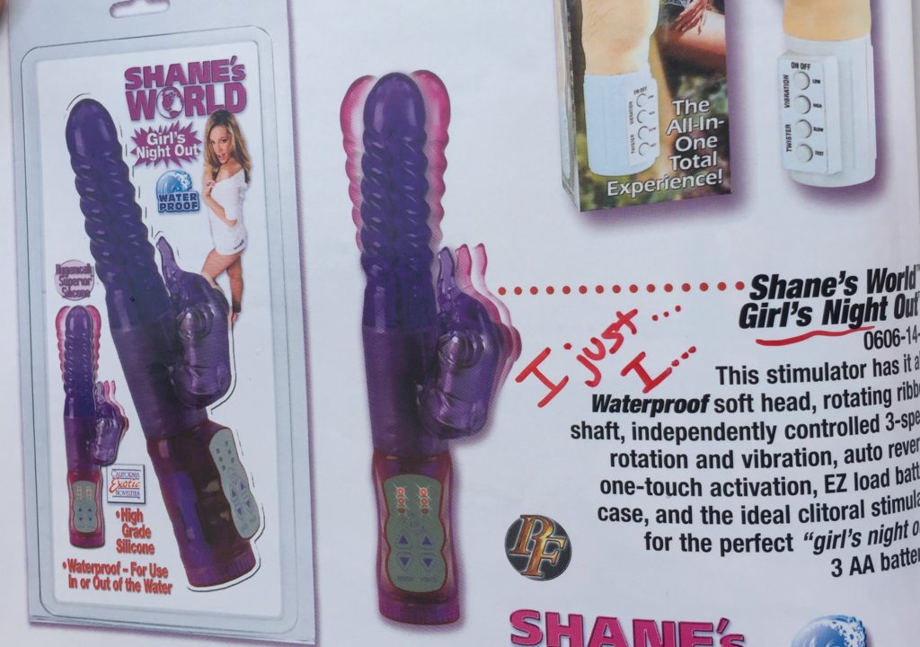 40 Shane's World Girl's Night Out swirly dual point vibrator with vibrating elephant